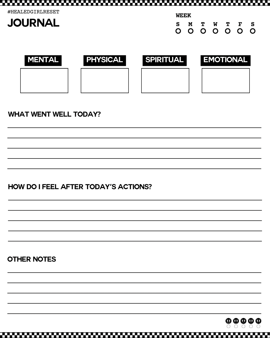 Healed Girl Reset Challenge Digital Journal